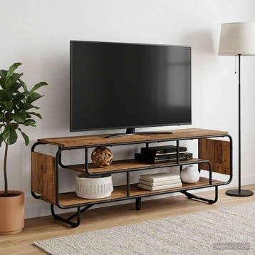 vidaXL TV Stand 140 x 36 x 45 cm Oud hout Bewerkt hout, Verzenden