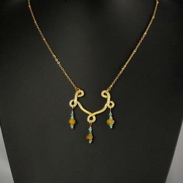 Oud-Romeins Ketting met romeinse glaskralen