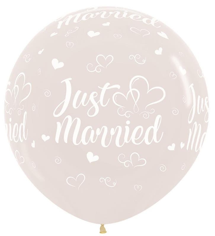 Ballonnen Just Married Hearts Crystal Clear 2 Stuks, Hobby & Loisirs créatifs, Articles de fête, Envoi