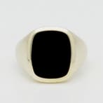 Zegelring - 14 karaat Geel goud Onyx - Pink