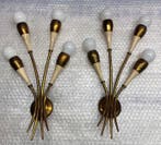 Wandkandelaar - Messing, Keramiek, Metaal - Paar wandlampen