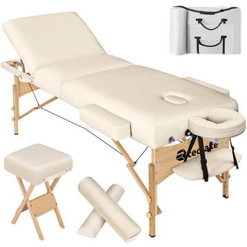 tectake Massagetafel-set 3 zones met 10cm matras, rolkussens, Verzenden, Nieuw