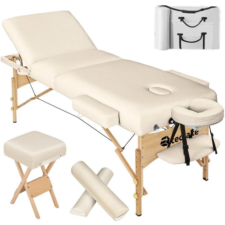 tectake Massagetafel-set 3 zones met 10cm matras, rolkussens, Sport en Fitness, Massageproducten, Verzenden