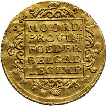 Nederland, Holland Gouden Enkele Dukaat 1753 over 1752 R4, Postzegels en Munten