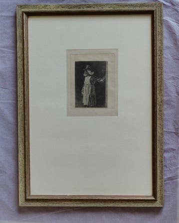 Félicien Rops (1833-1898) - La vieille Masken, handsigned