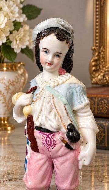 Figuur - 18de eeuw porselein jonge - Biscuit porselein