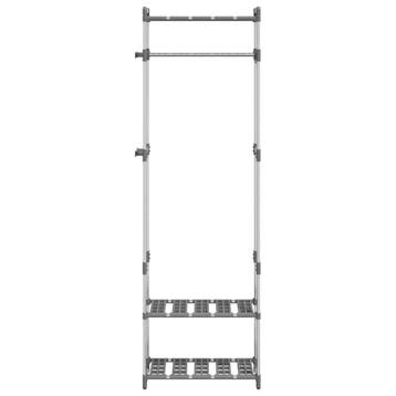 vidaXL Kledingrek 3-laags 59x29x192 cm aluminium, Verzenden