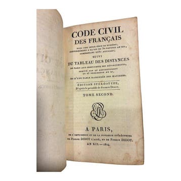 Napoléon 1er - Code Civil des Français - 1804