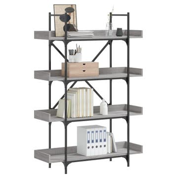 vidaXL Boekenkast 4-laags 100x33x145,5 cm bewerkt hout grijs, Verzenden