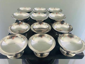 Beker (12) - Chroom - Art Deco ijs coupes