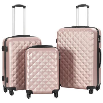 vidaXL 3-delige Harde kofferset ABS roségoud, Verzenden