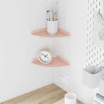vidaXL Zwevende plank met plank met opslag 2 pcs Roze 18 x, Verzenden