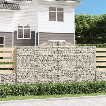 vidaXL Schanskorven 6 st gewelfd 300x50x160/180 cm ijzer, Tuin en Terras, Bloempotten, Verzenden, Nieuw