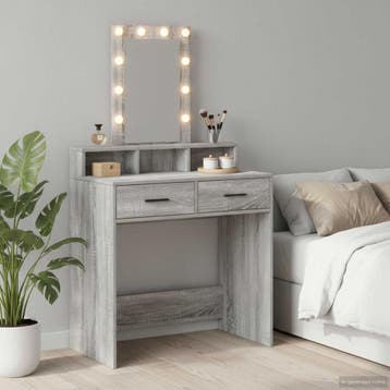 vidaXL Kaptafel Grijs 79 x 41 x 140 cm Bewerkt hout, Verzenden, Nieuw
