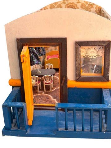 Handmade Caravan Miniature - Maison de poupées - 1950-1960