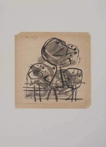 Corneille (1922-2010) - Portrait surréaliste au verre à vin