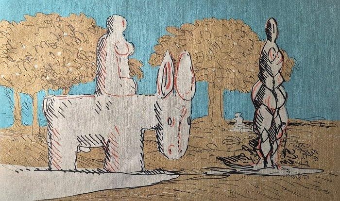 Salvatore Fiume (1915-1997) - Asino Con Donna, Antiek en Kunst, Antiek | Overige Antiek