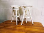 Tabouret - Bois - Paire de tabourets en bois vintage
