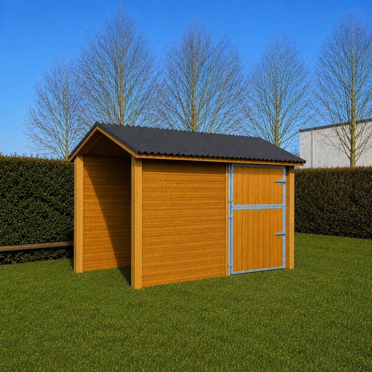 Aanbouw houten paardenstal 3x3m met 1 x 2-delige staldeur +, Dieren en Toebehoren, Paarden en Pony's | Zadels, Nieuw