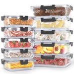 Avalo Vershoudbakjes Glas - Met Deksel - 10 Delig 1060ml, Huis en Inrichting, Keuken | Tupperware, Verzenden, Nieuw