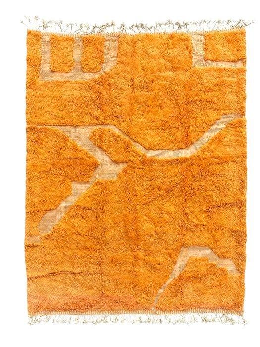 Moderne oranje Berber-wollen tapijt - Berber handgemaakt, Huis en Inrichting, Stoffering | Tapijten en Vloerkleden
