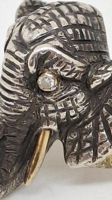 deNobili - Bague - Elephant - 18 carats Or jaune, Argent