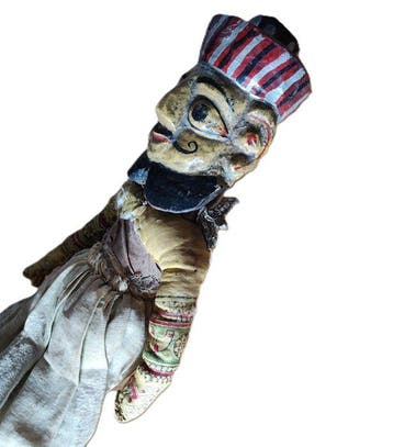 Traditionele Javaanse popfiguur - Textiel / Hout - Indonesië