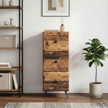vidaXL Ladekast Oud hout 33 x 34,5 x 90 cm Bewerkt hout, Verzenden