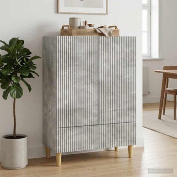 vidaXL Dressoir met lade Betongrijs 66 x 34,5 x 95 cm, Huis en Inrichting, Verzenden, Nieuw