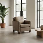 Leren fauteuil Smart - Granada Taupe (taupe/bruin) - Poten, Huis en Inrichting, Nieuw, Ophalen of Verzenden, Bohemian, Eigentijds, Modern, Retro