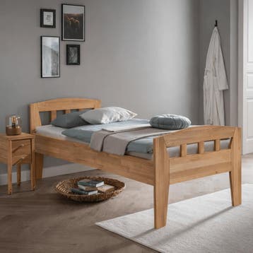 Forestales Chicago I Kernbeuken Houten Bed met Voetbord 1 Pe, Huis en Inrichting, Nieuw