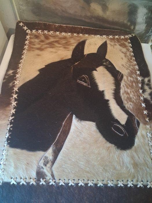 Wandtapijt - 65 cm - 51 cm - wandtapijt met paard, Antiek en Kunst, Curiosa en Brocante
