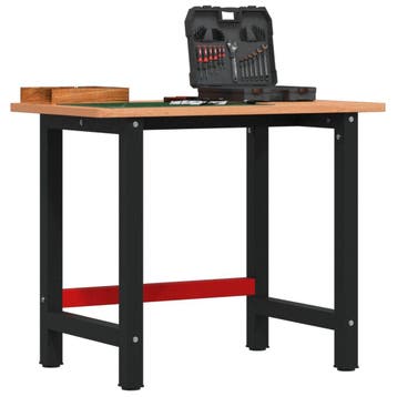 vidaXL Werkbank rechthoekig 100x60x81,5 cm massief, Doe-het-zelf en Bouw, Werkbanken, Verzenden, Nieuw