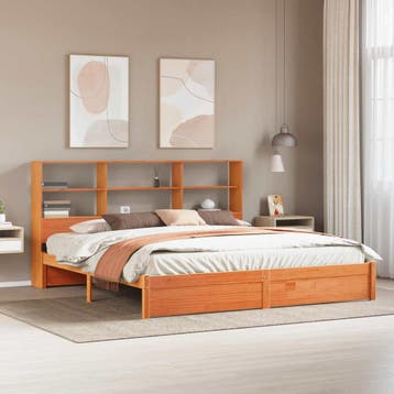 vidaXL Bedframe met Opslag Hoofdbord Waskleur Bruin 180 x, Verzenden, Nieuw