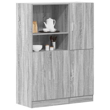 vidaXL 2-delige Keukenkastenset bewerkt hout grijs sonoma, Verzenden