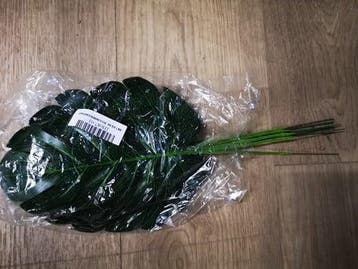 Monstera blad zijdenbloem pak 10 stuks botanical style 17×40