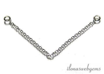 Sterling zilveren veiligheidskettinkje ca. 5cm, Hobby & Loisirs créatifs, Fabrication de Perles & Bijoux, Verzenden, Tussenstuk of Tussenkraal