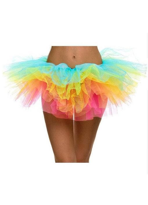 KIMU® Tutu Super Kort Regenboog Tule Rokje XS S M Gekleurde, Kleding | Dames, Carnavalskleding en Feestkleding, Nieuw, Ophalen of Verzenden