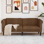vidaXL bank / zetel 2-zits kunstsuède bruin, Verzenden, Nieuw