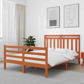 vidaXL Bedframe met hoofdeinde Wasbruin 160 x 200 cm, Huis en Inrichting, Slaapkamer | Bedden, Verzenden, Nieuw