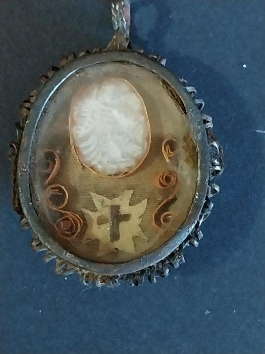 Reliekhouder - Zilver, Glas, Steen, Hout, Papier - 1800-1850, Antiek en Kunst, Kunst | Niet-Westerse kunst