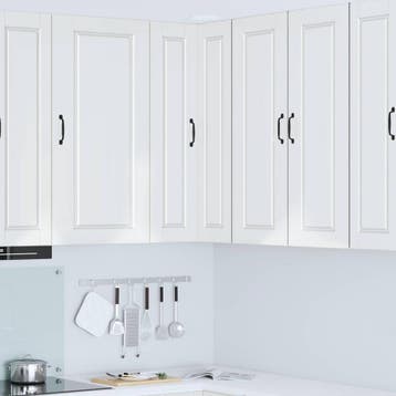 vidaXL Wandhoekkast PORTO Hoogglans wit 57 x 57 x 100 cm, Huis en Inrichting, Verzenden, Nieuw