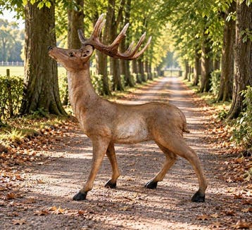 Beeld, hert staande 55 cm - 55 cm - polyresin