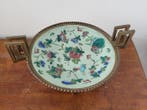 Assiette - canton - Porcelaine, Bronze - assiette céladon