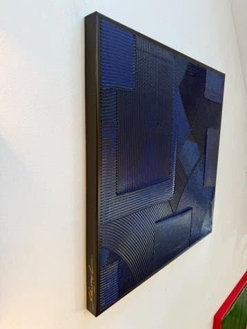 Sarah Schwarzl - Frequency COBALT ON UMBER (Frame included)