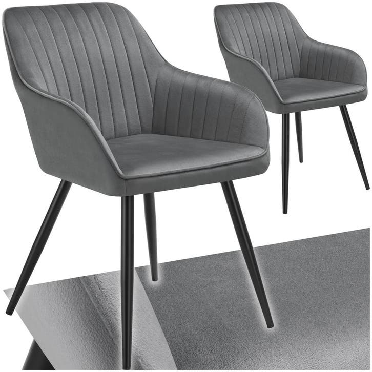 Stoel Marilyn, fluweeloptiek, gestikt, Maison & Meubles, Chaises, Envoi