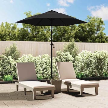 vidaXL Parasol 200x224 cm aluminium zwart, Verzenden, Nieuw