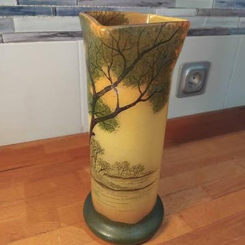 François Théodore Legras - Vaas - Geëmailleerde decor - Art
