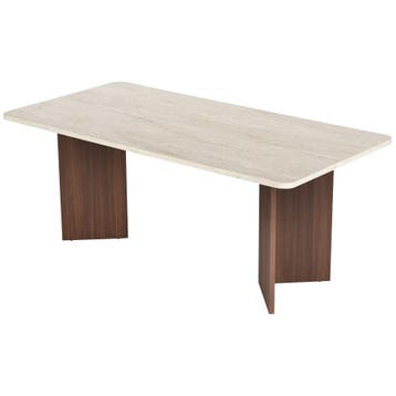 Evila Modern Dining Table, 180 X 90 X 75 Cm, Cream & Milano, Huis en Inrichting, Verzenden, Nieuw, 150 tot 200 cm, Scandinavisch