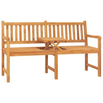 vidaXL Tuinbank met tafel 3-zits 150 cm massief teakhout, Verzenden, Nieuw